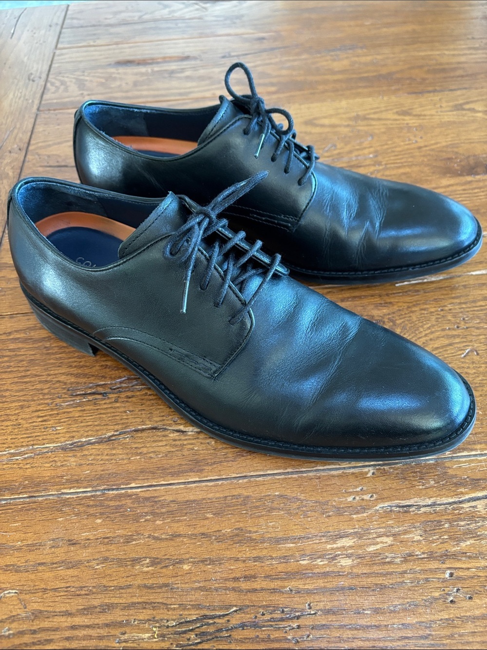 Cole Haan Grand.0S Plain Toe Oxford Shoes Men’s Black Leather Formal Size 8.5